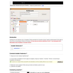 Goldorank - Extension pour firefox : analyse du positionnement sur les moteurs de recherche - WSB