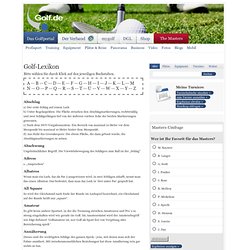 Golf von A bis Z- Golflexikon - Golf.de