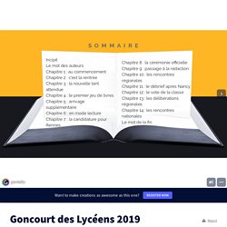 Goncourt des Lycéens 2019 by PETIT Anne on Genially