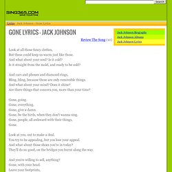 JACK JOHNSON - GONE LYRICS
