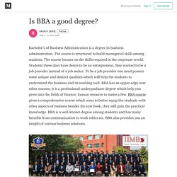Is BBA a good degree? - RADIUS [JKBS] - Medium