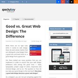 Good vs. Great Web Design: The Difference