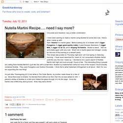 Nutella Martini Recipe..... need I say more?