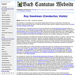 Roy Goodman (Conductor, Violin) - Short Biography