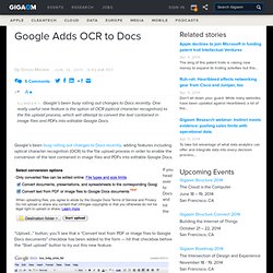 Google Adds OCR to Docs