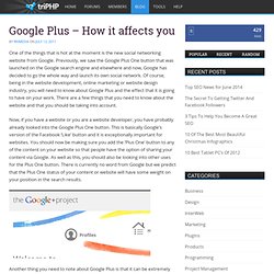 Google Plus – How it affects you