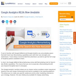 Google Analytics RLSA Now Available