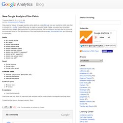 New Google Analytics Filter Fields