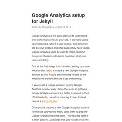 Google Analytics setup for Jekyll / Michael Lee