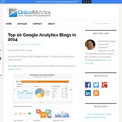 Top 20 Google Analytics Blogs in 2014