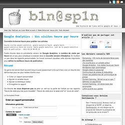 Google Analytics : Vos visites heure par heure