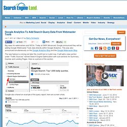 Google Analytics To Add Search Query Data From Webmaster Tools