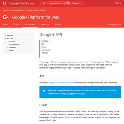   Google+ Platform for Web  