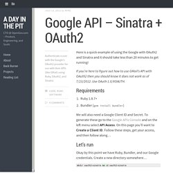 Google API – Sinatra + OAuth2