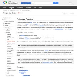 Queries and Indexes - Google App Engine