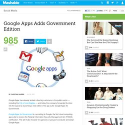 Google Apps Adds Government Edition