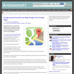 Google permet d'associer une Page Google+ Pro à Google Maps