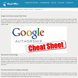 Google Authorship markup Cheat Sheet