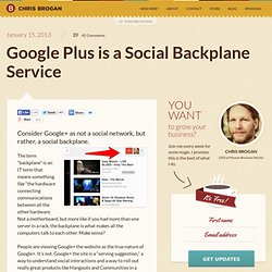 Google Plus is a Social Backplane Service