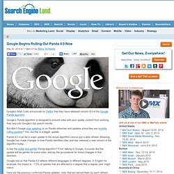 Google Begins Rolling Out Panda 4.0 Now