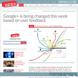 Google+ is being changed this week based on user feedback