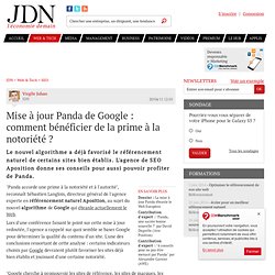 Mise à jour Panda de Google : comment bénéficier de la prime à la notoriété ? - Journal du Net Solutions