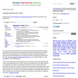 Google Bookmarks Lists