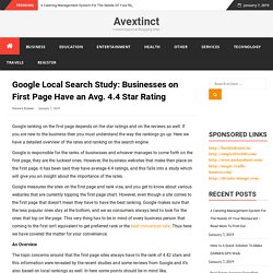 Google Local Search Study: Businesses on First Page Have an Avg. 4.4 Star Rating