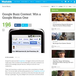 Google Buzz Contest: Win a Google Nexus One