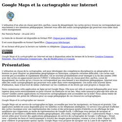 Google Maps et la cartographie sur Internet