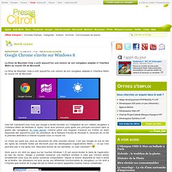 Google Chrome s'invite sur Windows 8