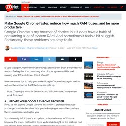 Make Google Chrome faster, reduce how much RAM it uses, and be more productive