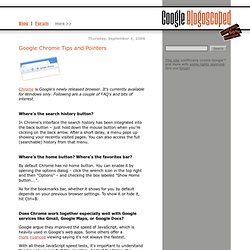 Google Chrome Tips and Pointers