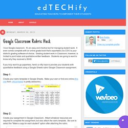 Google Classroom Rubric Hack - edTECHify