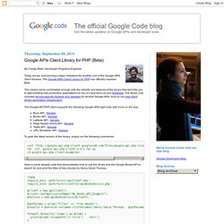 Google APIs Client Library for PHP (Beta)