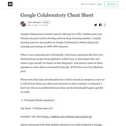Google Colaboratory Cheat Sheet - Rahul Metangale - Medium