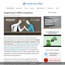 Google Cloud vs AWS: a comparison - Cloud Academy Blog