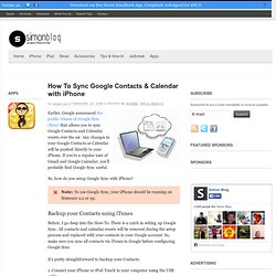 How To Sync Google Contacts &amp; Calendar with iPhone