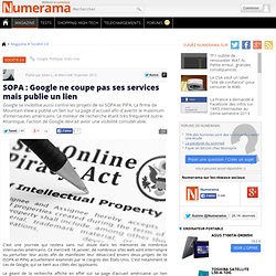 SOPA : Google ne coupe pas ses services mais publie un lien
