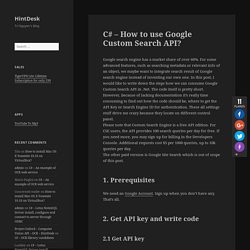 C# – How to use Google Custom Search API? – HintDesk