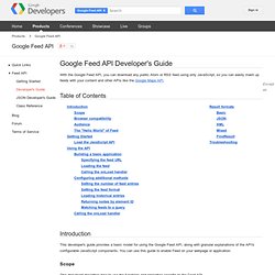 Feed API Developer's Guide - Google Feed API