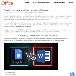 Google docs vs Word- Know the major differences