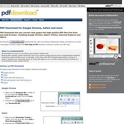 Free Web-to-PDF with Google Chrome, Safari, and More — PDF Download by Nitro PDF Software