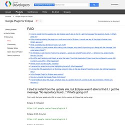 FAQ - Google Plugin for Eclipse