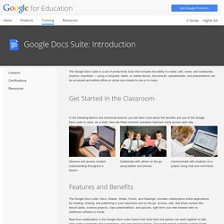 Google for Education: Google Docs Suite: Introduction