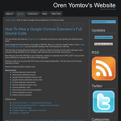 How To View a Google Chrome Extension’s Full Source Code - Oren Yomtov's Website