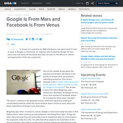 Google Is From Mars and Facebook Is From Venus