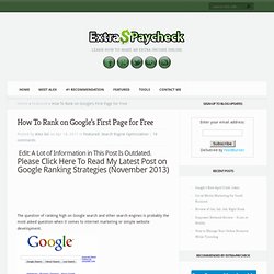 How To Rank on Google's First Page for Free