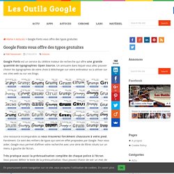 Google Fonts vous offre des typos gratuites