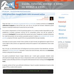CSS3 @font-face: Google Fonts e altri strumenti online